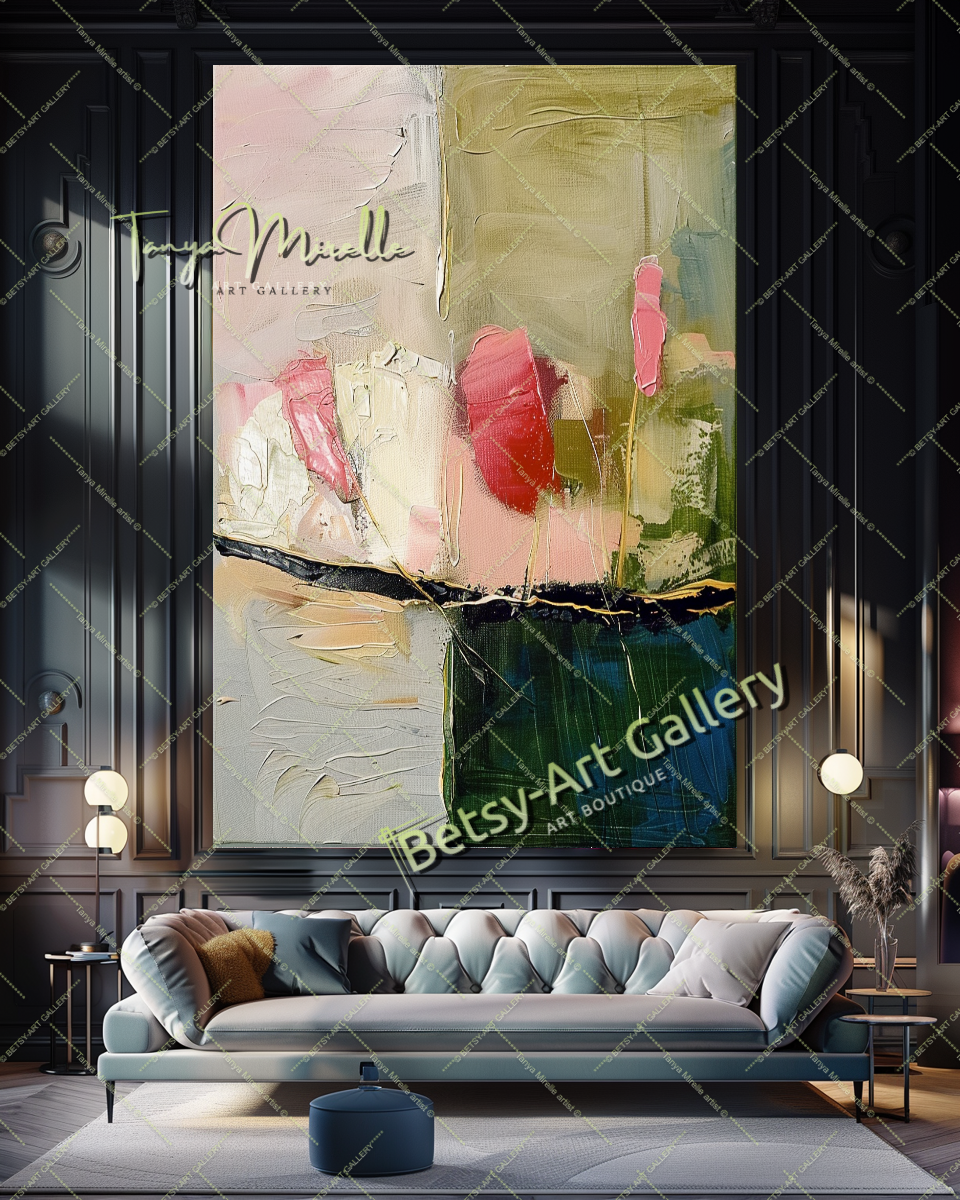 Colorful Abstract Painting – Modern Floral Wall Art #155