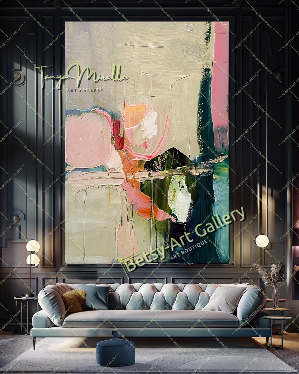 Colorful Abstract Painting – Modern Floral Wall Art #155