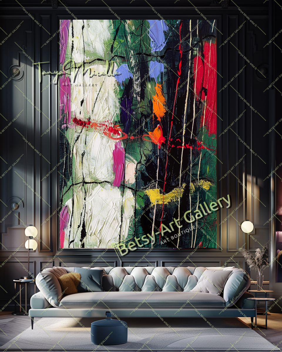 Vibrant Colors Abstract Painting – Contemporaryl Wall Art #161