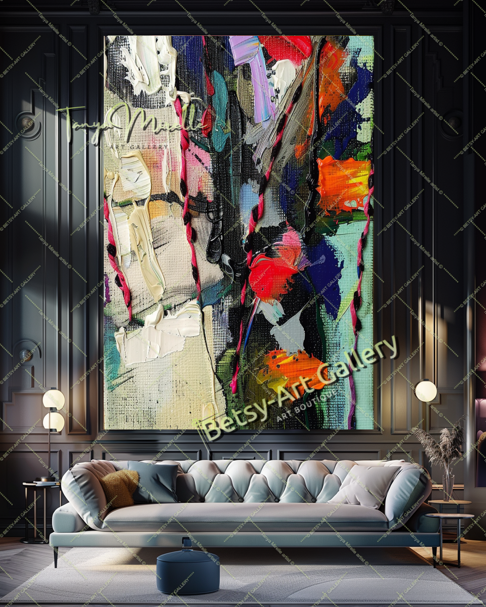 Vibrant Colors Abstract Painting – Contemporaryl Wall Art #161