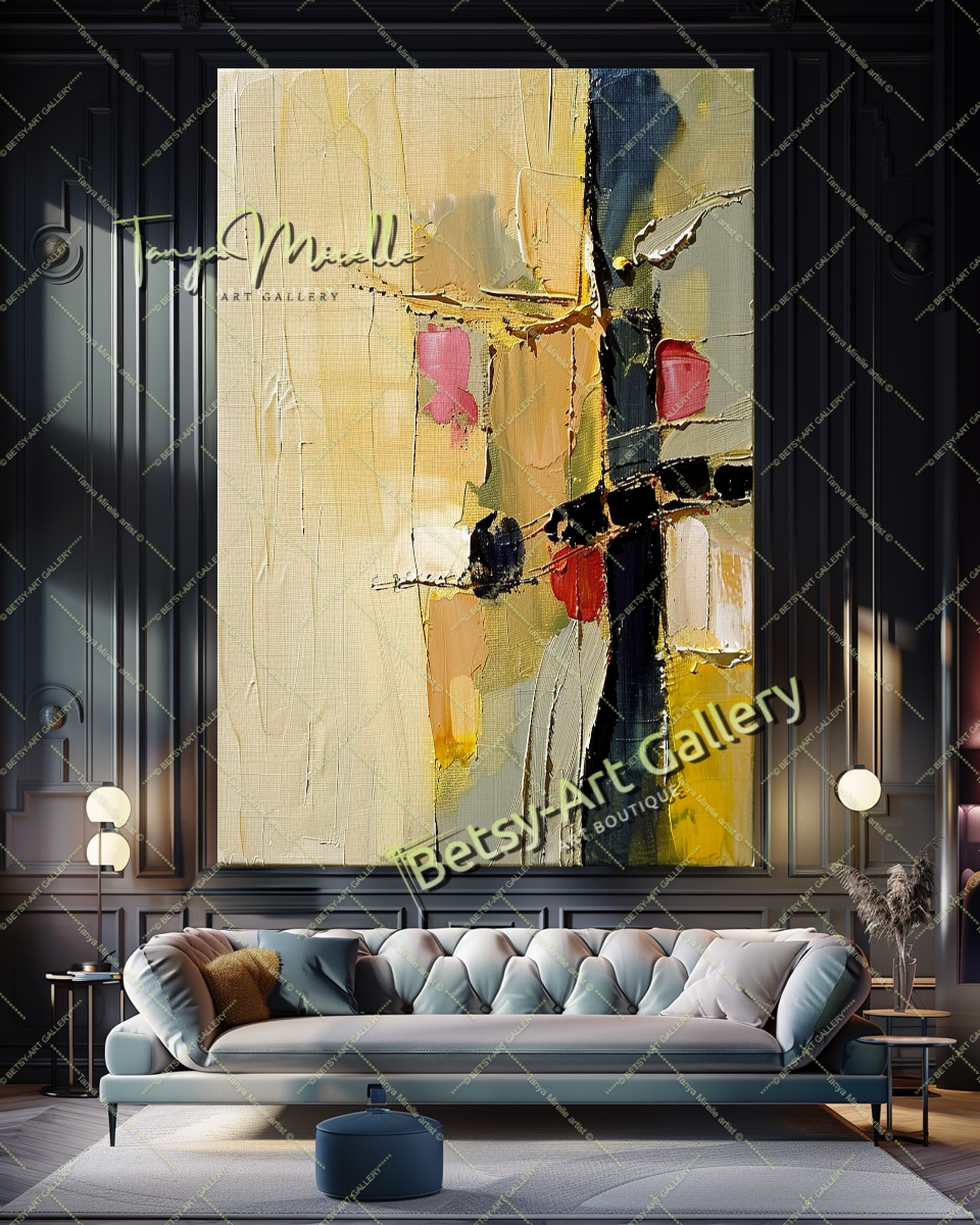 Earth Colors Abstract Painting – Contemporaryl Wall Art #162