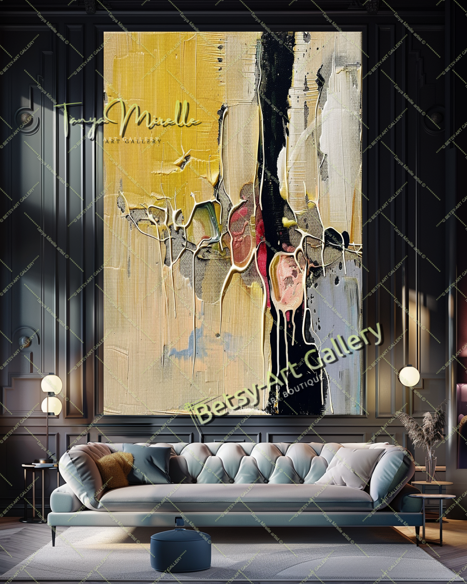Earth Colors Abstract Painting – Contemporaryl Wall Art #162