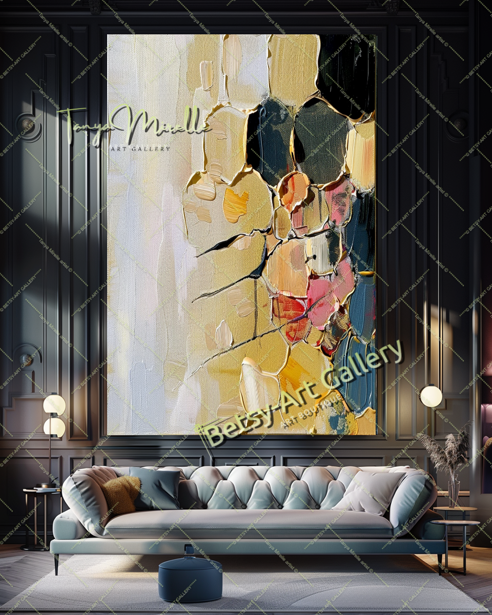 Honeycombs Abstract Painting – Contemporaryl Wall Art #163