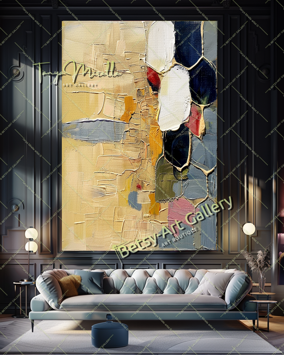 Honeycombs Abstract Painting – Contemporaryl Wall Art #163