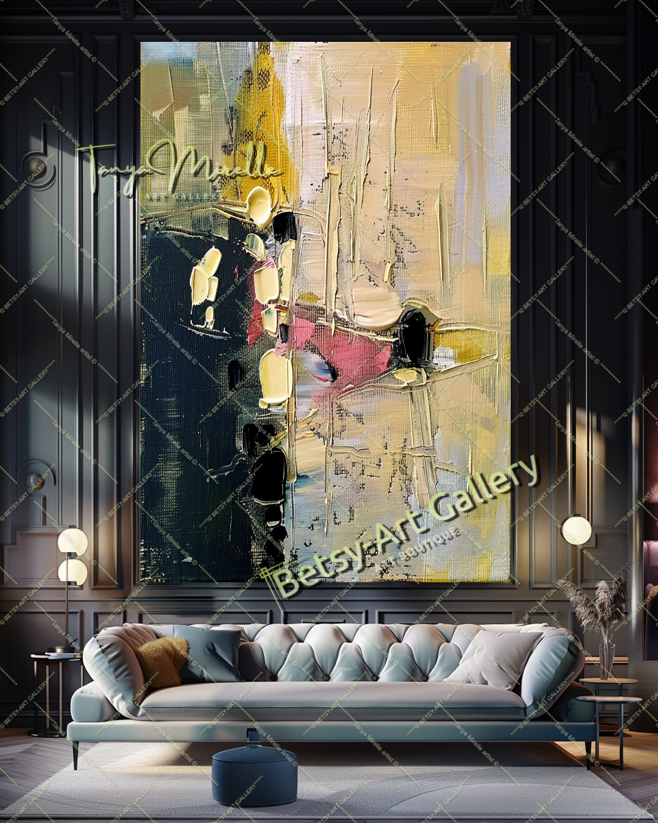 Honeycombs Abstract Painting – Contemporaryl Wall Art #163