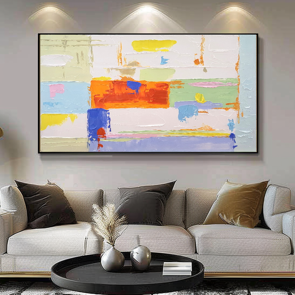 Large Modern Abstract Wall Art for Living room, Impasto Oil Painting on Canvas