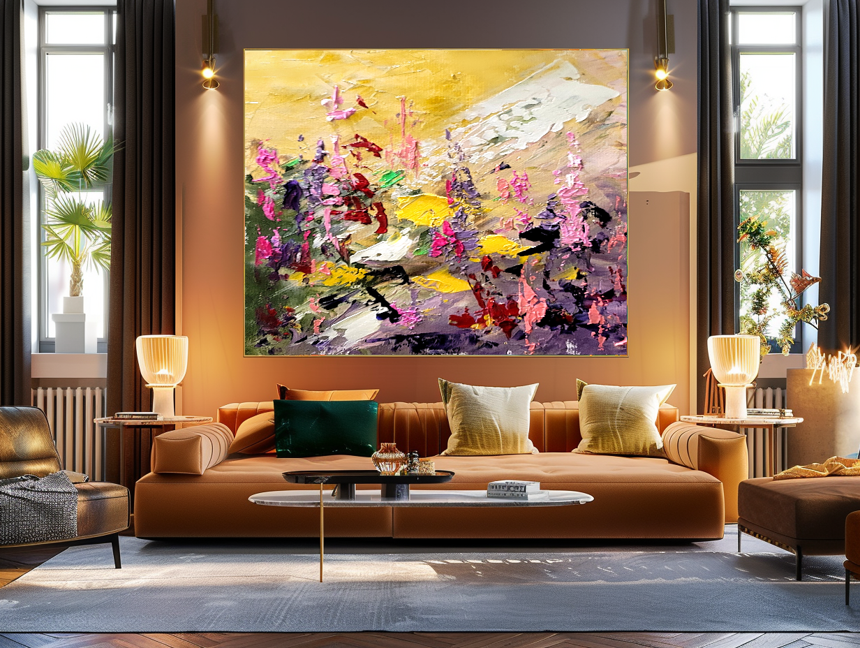 Large Modern Abstract Art for Living room, Impasto Oil Painting on Canvas, Handmade Art for sale