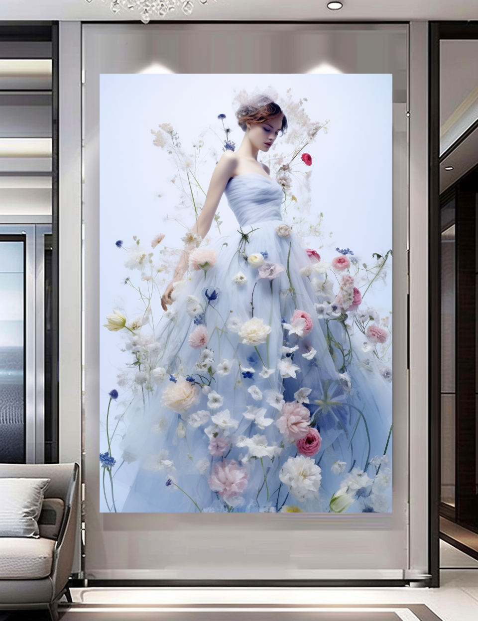 ПРЯМОУГОЛЬНЫЙ Grande toile imprimée étirée / Légendaire Marilyn Monroe en robe rouge / Impression d'art mural moderne