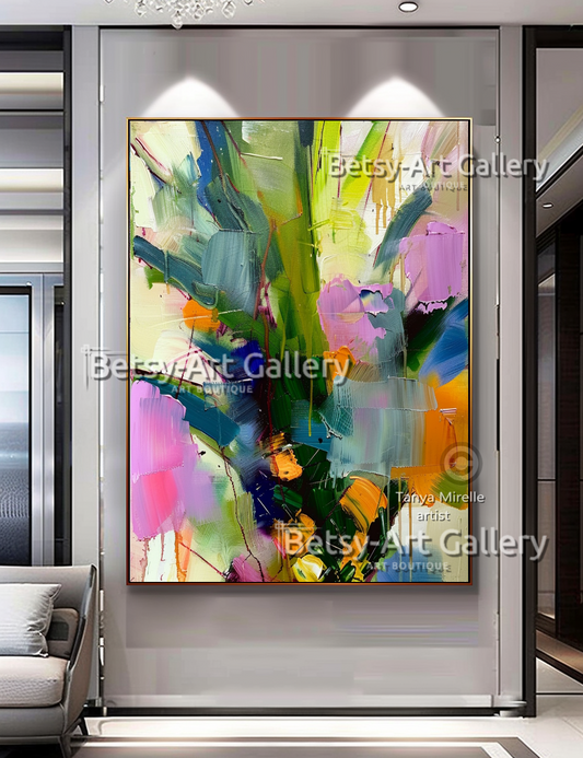 Tropical Radiance – Abstract Pineapple Textured Impasto Wall Art #78