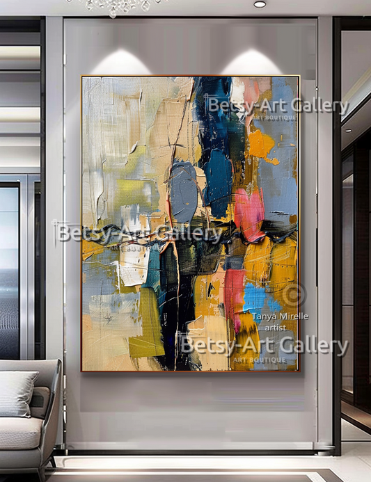 Abstract Colorful Painting - Textured Impasto Wall Art #89