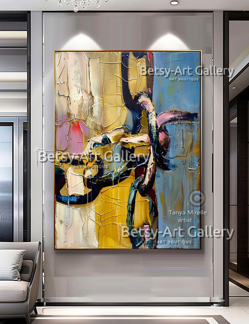 Abstract Colorful Painting - Textured Impasto Wall Art #89