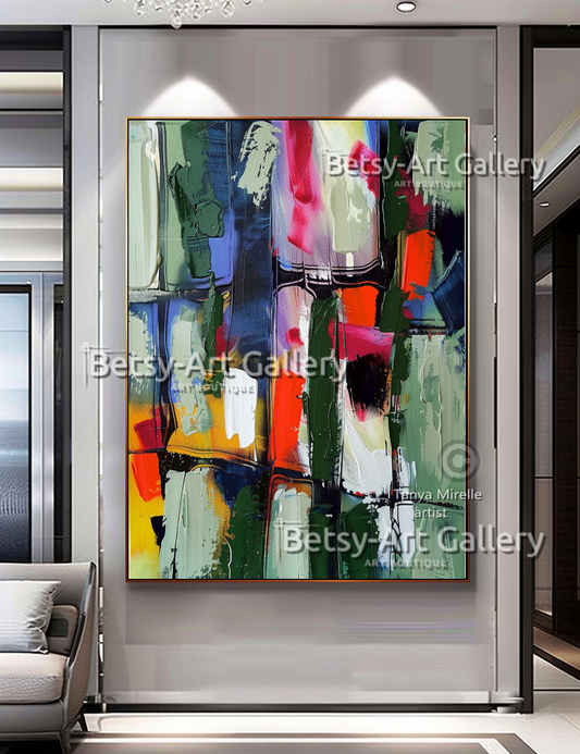 Colorful Modern Wall Art - Textured Impasto Painting #90