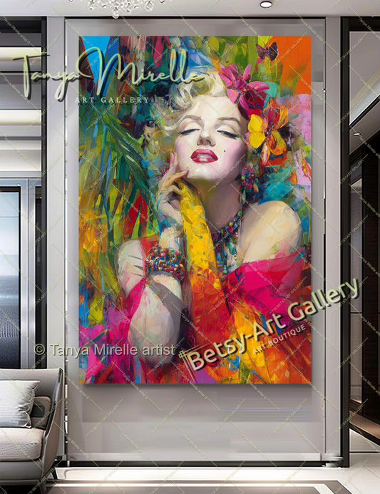 Oriental Marilyn Monroe Portrait - Vibrant Modern Canvas Print