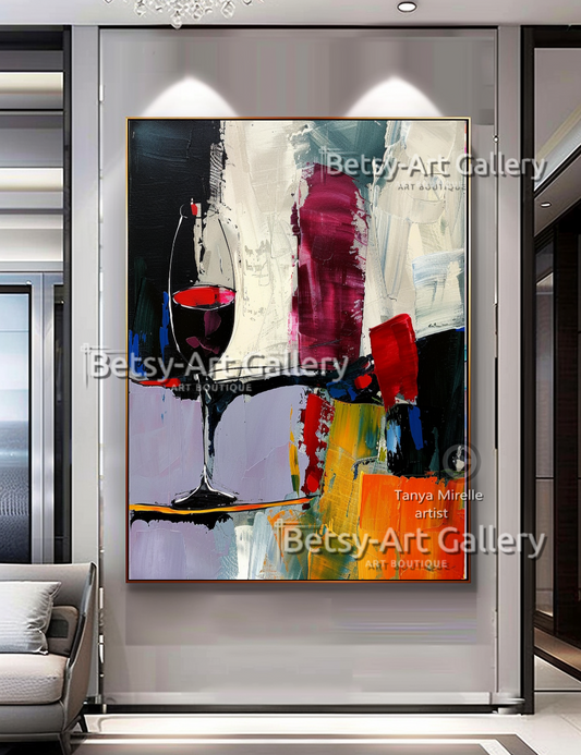 Vivid Colors Modern Wall Art - Textured Impasto Painting #96