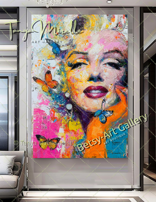 Oriental Marilyn Monroe Portrait - Vibrant Modern Canvas Print #4