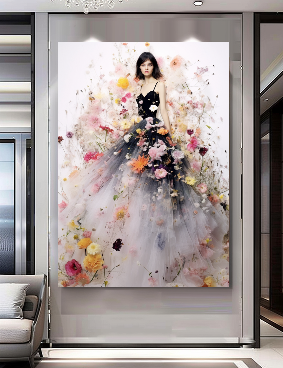 Perfume Floral Woman - Luxury Wall Art on Canvas - Elegant Home Decor