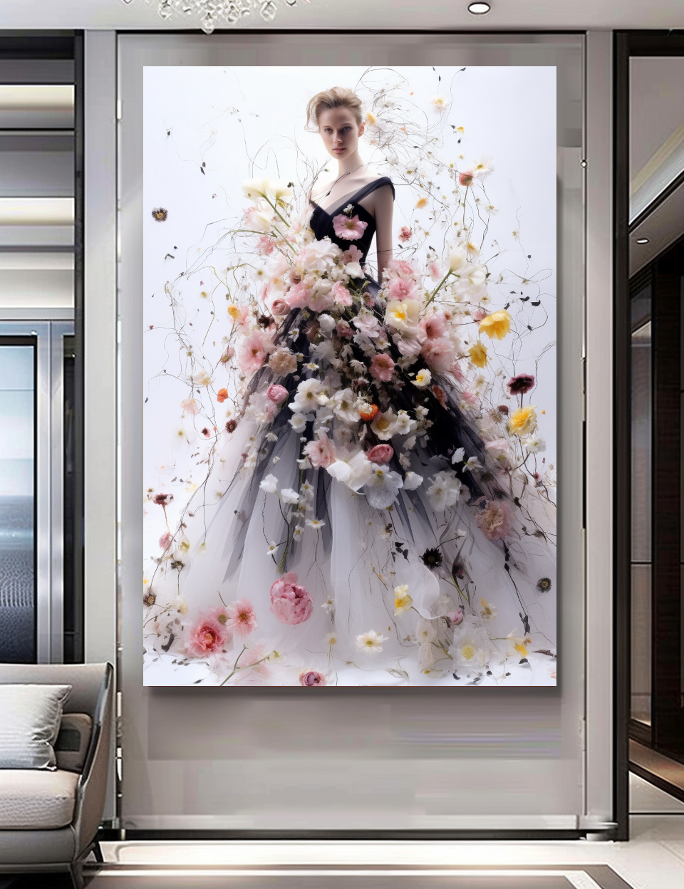 Glamorous Perfume Floral Woman Art - Chic Home Decor