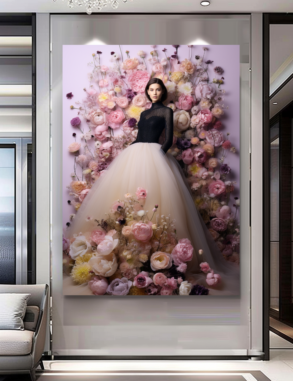 Romantic Blooming Flowers Dress - Perfume Floral Woman Art - Chic Home Decor