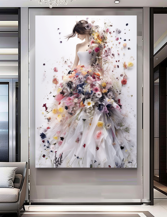 Glamorous Perfume Floral Woman Art - Chic Home Decor