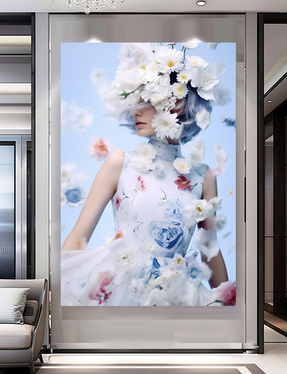 ПРЯМОУГОЛЬНЫЙ Grande toile imprimée étirée / Légendaire Marilyn Monroe en robe rouge / Impression d'art mural moderne