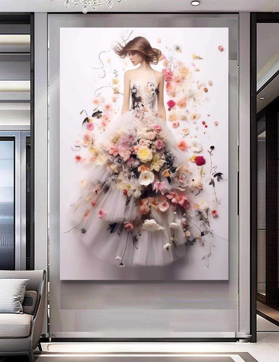 Glamorous Perfume Floral Woman Art - Chic Home Decor