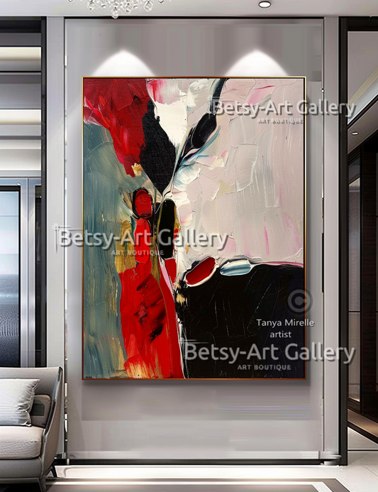 Bold Colors Modern Wall Art - Textured Impasto Painting #103