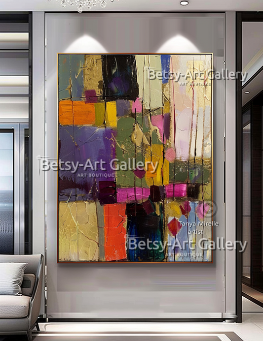 Textured Abstract Color Fields - Impasto Modern Painting #110