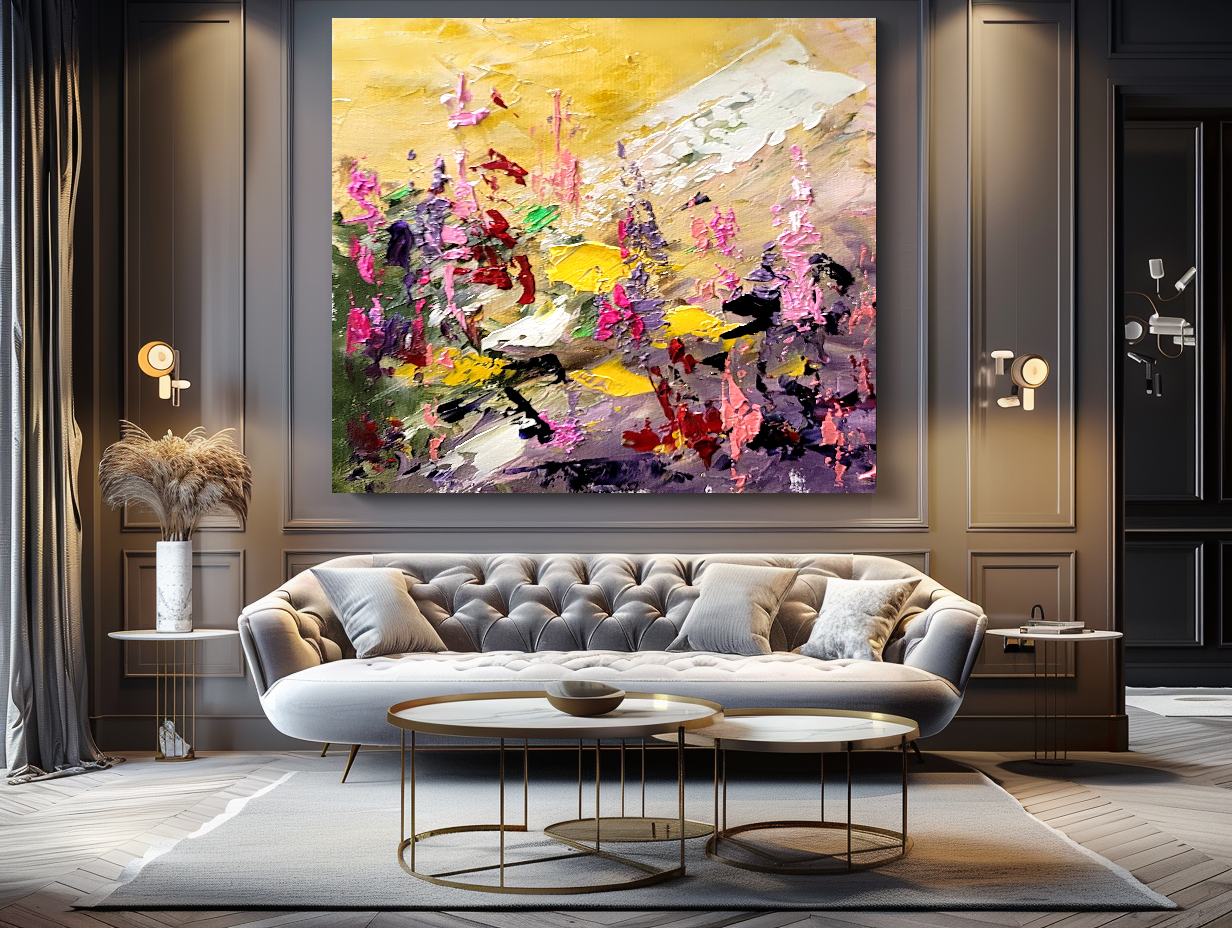 Large Modern Abstract Art for Living room, Impasto Oil Painting on Canvas, Handmade Art for sale