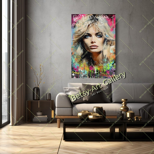 Brigitte Bardot Modern Pop Art Canvas Print