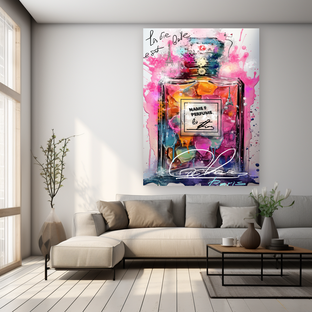 #ChanelArt #PopArt #FashionArt #PerfumeArt #CanvasPrint #ParisianStyle #ModernArt #ColorfulDecor #UniqueGift #WallArt