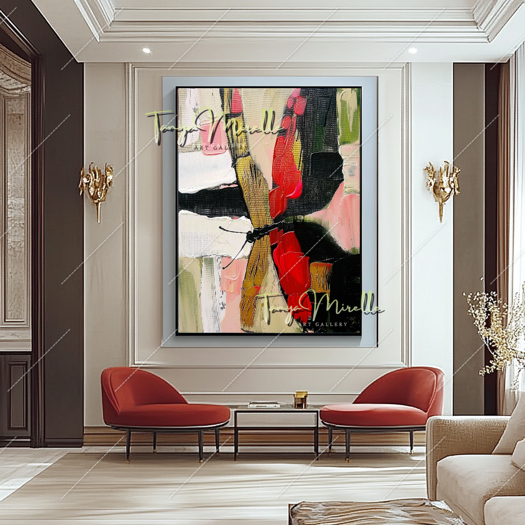 Handmade Abstract Oil Painting, Statement Wall Art #210