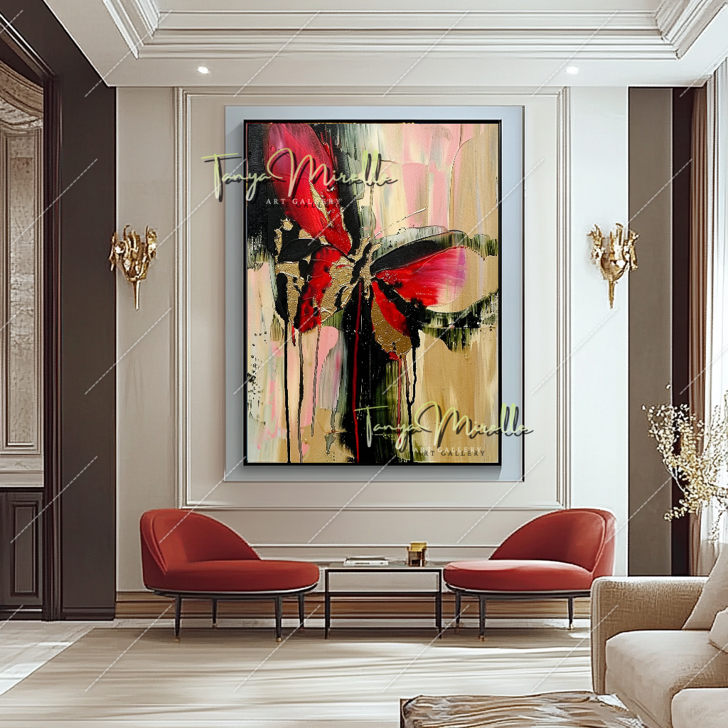 Handmade Abstract Oil Painting, Statement Wall Art #210