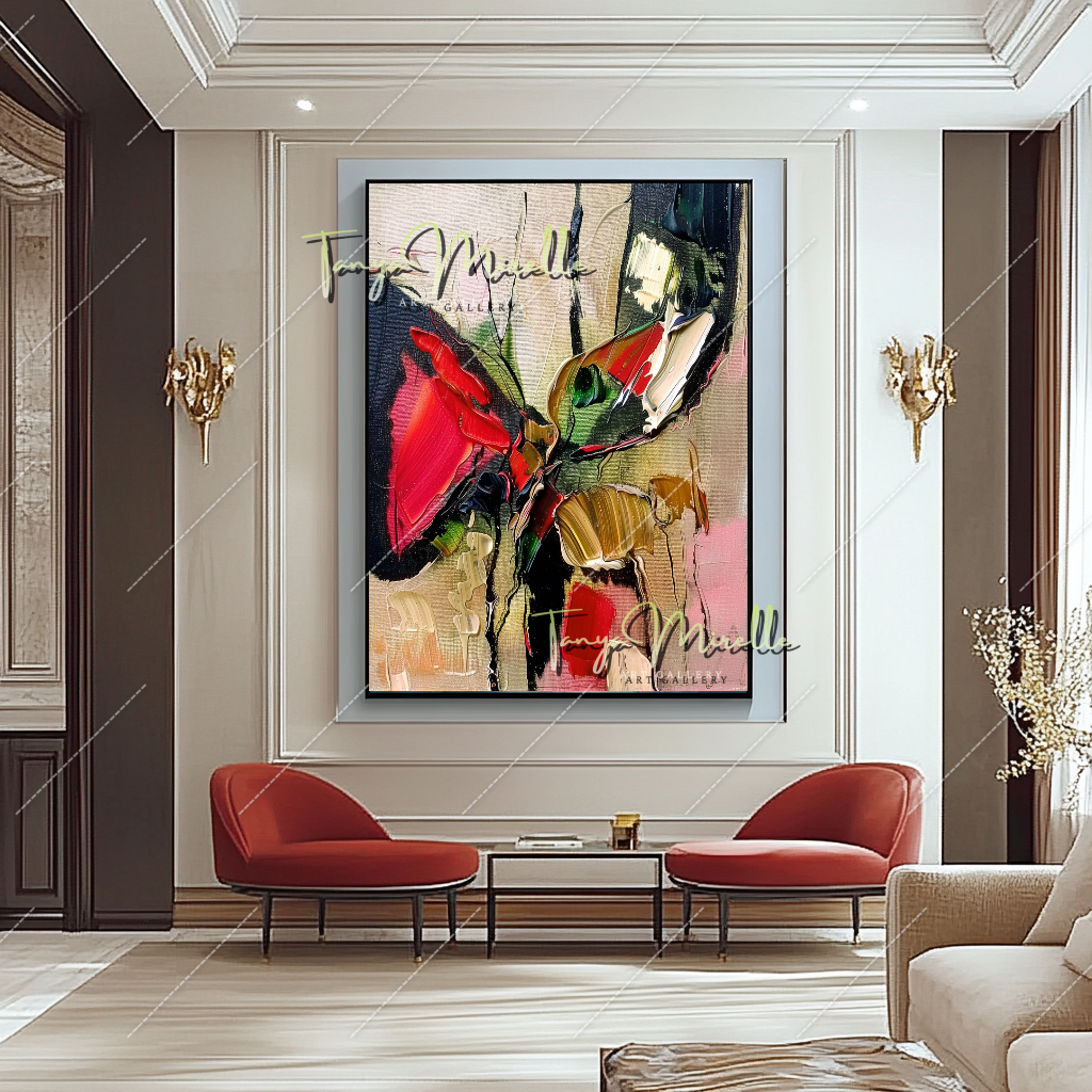 Handmade Abstract Oil Painting, Statement Wall Art #210