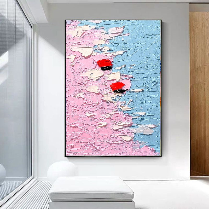Pastel Breeze - Abstract Floral Impasto Painting on C anvas, Modern Wall Art Decor for Home, Office