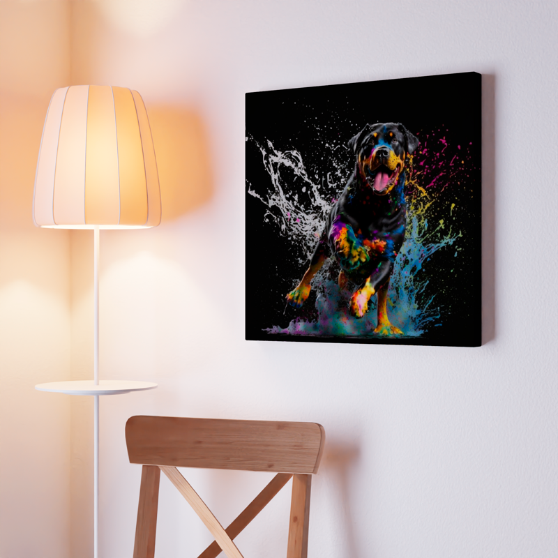 Running Dog Rottweiler - Unique Wall Art Print {{ shop_name }}Prints animal painting animal pictures canvas print canvas wall art colorful wall art dog painting dog print giclée prints graffiti art print graffiti canvas graffiti canvas art graffiti dog print large canvas print large wall art modern art print pop art print print on canvas ready to hang canvas street art on canvas stretched canvas art wall art prints