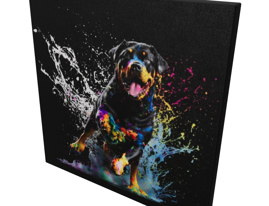 Running Dog Rottweiler - Unique Wall Art Print {{ shop_name }}Prints animal painting animal pictures canvas print canvas wall art colorful wall art dog painting dog print giclée prints graffiti art print graffiti canvas graffiti canvas art graffiti dog print large canvas print large wall art modern art print pop art print print on canvas ready to hang canvas street art on canvas stretched canvas art wall art prints
