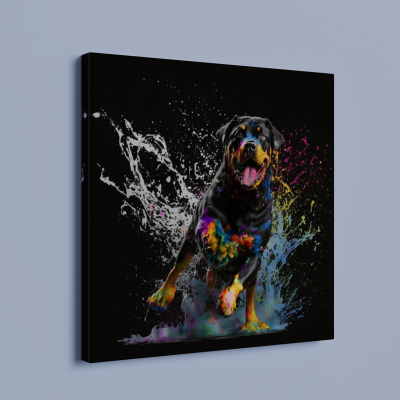 Running Dog Rottweiler - Unique Wall Art Print {{ shop_name }}Prints animal painting animal pictures canvas print canvas wall art colorful wall art dog painting dog print giclée prints graffiti art print graffiti canvas graffiti canvas art graffiti dog print large canvas print large wall art modern art print pop art print print on canvas ready to hang canvas street art on canvas stretched canvas art wall art prints