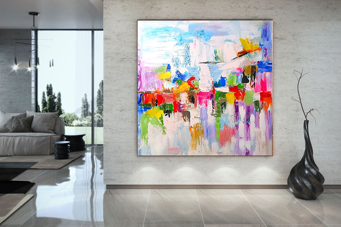 Large Abstract Paintings for living room, Impasto Oil Painting on Canvas, Unique Painting