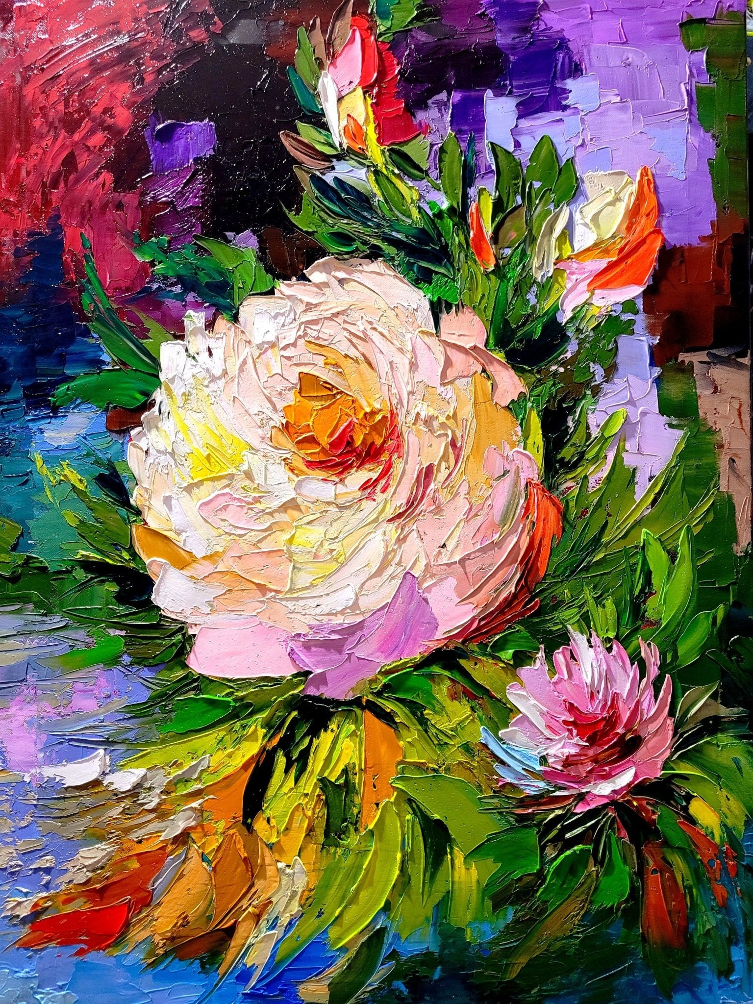 12x14in 2024 Floral Impasto Painting