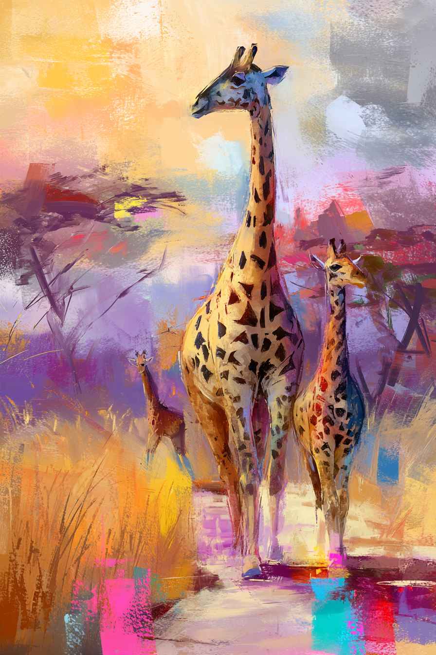 Giraffe Wall Art: Cute Baby Giraffe Print for Nursery and Animal Decor