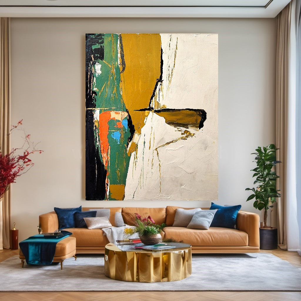 Modern Abstract Wall Art for Living room, Earthy color Art, Impasto Oil Painting on Canvas