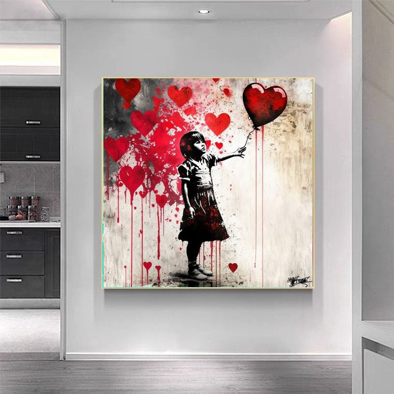 Purchases 3FT Pop Hearts Love Canvas Painting