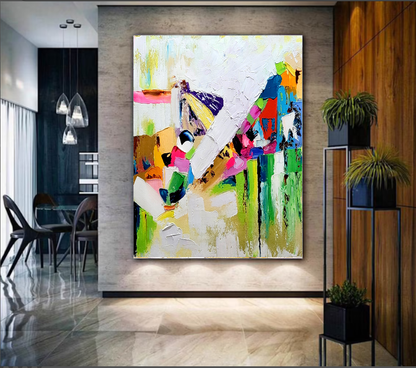 Large Modern Abstract Art for Living room, Impasto Oil Painting on Canvas