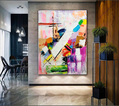 Large Modern Abstract Art for Living room, Impasto Oil Painting on Canvas