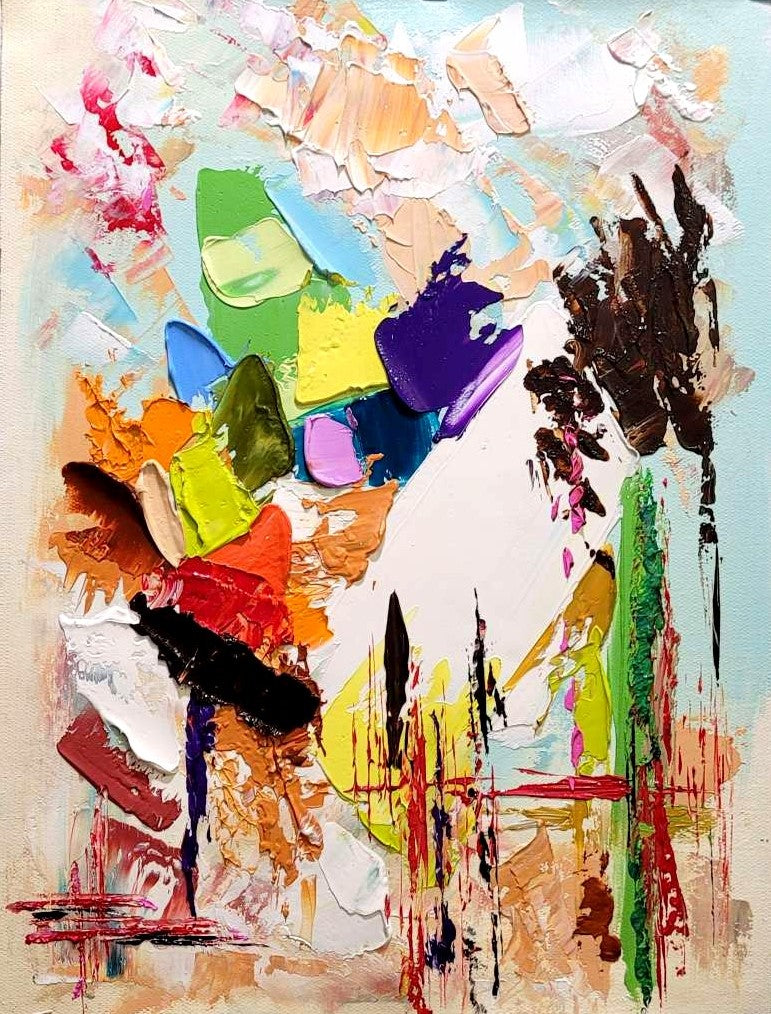 Modern Abstract Wall Art, Large Colorful Impasto Oil Painting on Canvas for Living Room – Large – Oil on Canvas – {{ product.title }} canvas artwork by Tanya Mirelle – modern wall decor – original artwork for home, living room, office, or gallery – original artwork by BETSY-ART GALLERY