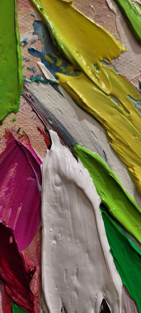 Large Modern Abstract Painting, Vibrant Floral Impasto Wall Art, Oil Painting on Canvas – Large – Oil on Canvas – {{ product.title }} canvas artwork by Tanya Mirelle – modern wall decor – original artwork for home, living room, office, or gallery – original artwork by BETSY-ART GALLERY