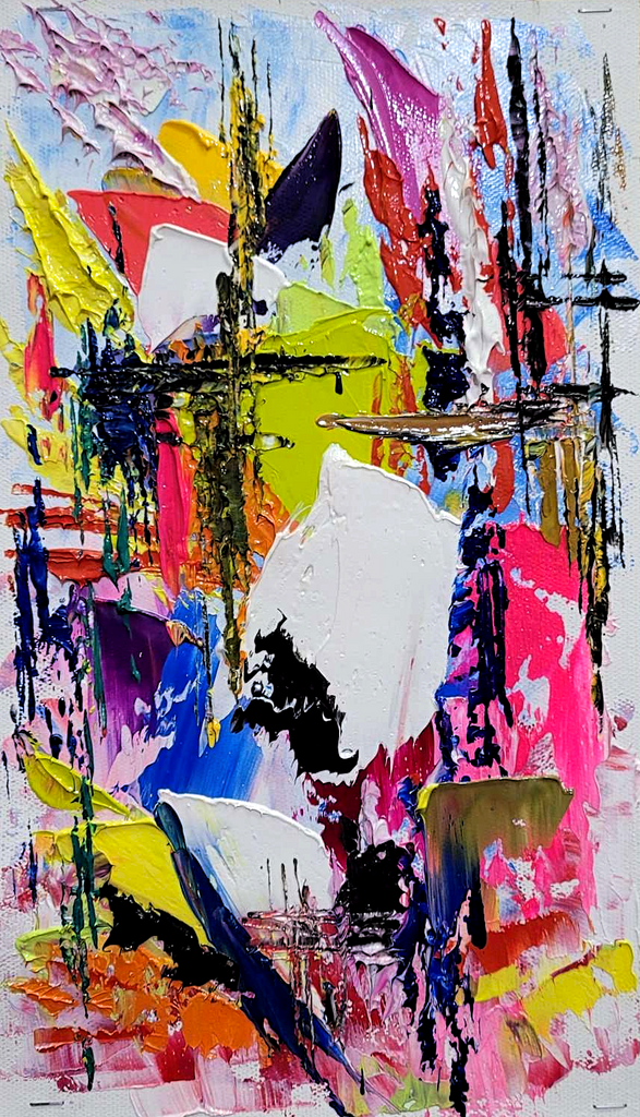 Vivid Abstract Painting, Impasto Oil Painting on Canvas, Large Modern Wall Art for Living Room – Large – Oil on Canvas – {{ product.title }} canvas artwork by Tanya Mirelle – modern wall decor – original artwork for home, living room, office, or gallery – original artwork by BETSY-ART GALLERY