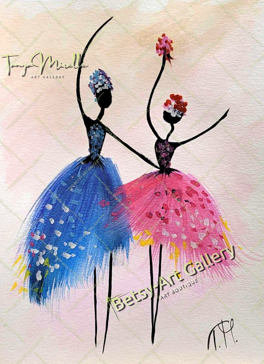Ballerina Dance Art, Original Watercolor Ballet Painting, No Frame {{ shop_name }}watercolor abstract dance print art for girls Ballerina Dance ballerina print ballet decor ballet painting birthday gift colorful painting dance wall art dancer illustration dancer wall art elegant art gift for mom paper painting small painting watercolor art watercolor painting
