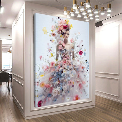 LARGE FASHION Wall Art, Flower Woman, Modern Perfume Art Print on Canvas Bold Color Artwork Bright Art for Home canvas print canvas wall art Dreamy flower painting Feminine home decor Floral canvas print giclée prints Gift for Art Lovers large canvas print Modern Wall Decor Pink petal dress art Pop Art Decor pop art print print on canvas ready to hang canvas Romantic wall decor Statement Wall Art stretched canvas art Unique Animal Artwork Unique art print for living room wall art prints BETSY Prints