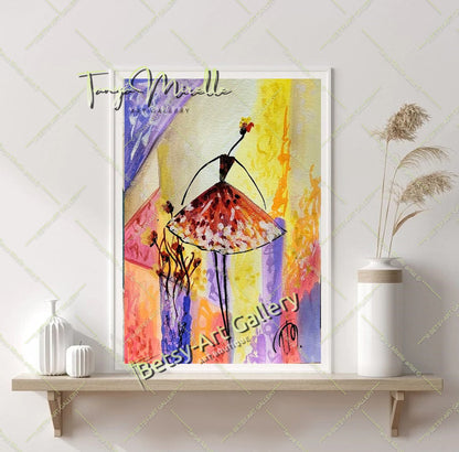Elegant Ballerina Dance Art, Watercolor Ballet Painting, No Frame {{ shop_name }}watercolor abstract dance print art for girls Ballerina Dance ballerina print ballet decor ballet painting birthday gift colorful painting dance wall art dancer illustration dancer wall art elegant art gift for mom paper painting small painting watercolor art watercolor painting